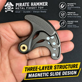 Pirate hammer three-layer metal push card limit magnetic mechanical rhythm pop coin fingertip gyro EDC decompression toy