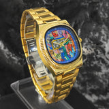 Carsikie Men's Watch New Square Large Dial Cartoon Comic Watch Sports Waterproof Cross-Border Quartz Watch