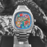Carsikie Men's Watch New Square Large Dial Cartoon Comic Watch Sports Waterproof Cross-Border Quartz Watch