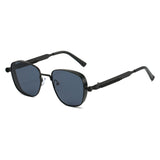 European and American New Retro Square Frame Punk Metal Sunglasses, Simple and Versatile Sunglasses That Can Be Paired with Myopia Glasses