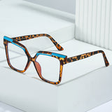 Personalized Tr90 Anti-Blue Light Large Frame Non-Prescription Glasses European and American Cross-Border Fashion Color-Blocking Eyeglass Frames Ins