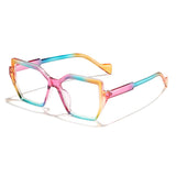 Rain's New Fashionable Gradient Color Anti-Blue Light Glasses, Square Frame, Colorful, Unisex, European and American Style, Prescription Eyeglasses