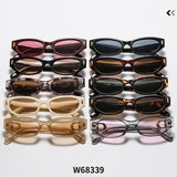 New Cross-Border French Retro Style Narrow-Frame Cat-Eye Sunglasses with Metal Letter Decoration and Rivet Details, Niche Design Sunglasses