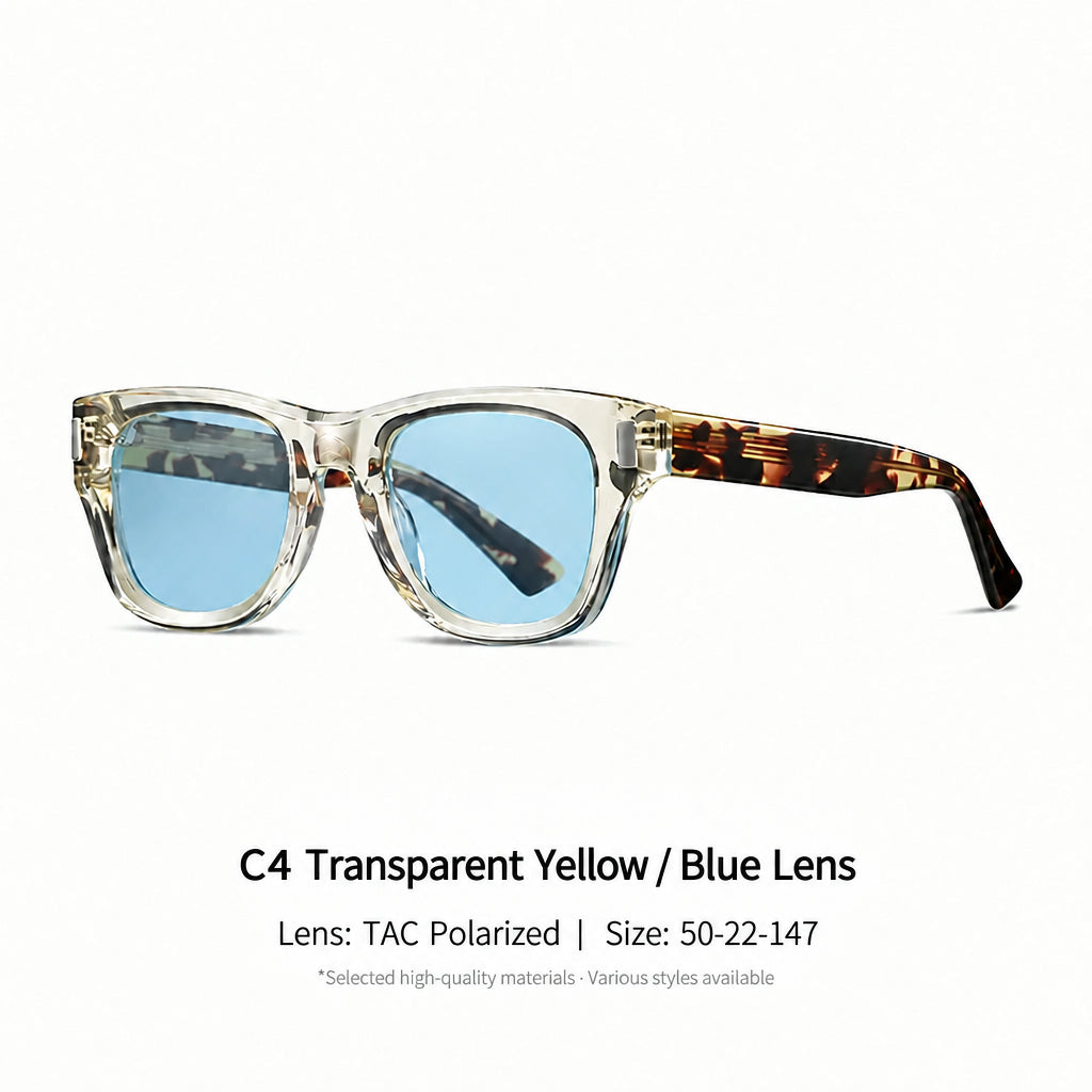 New European and American Fashion Thick-Frame Square Sunglasses S32234 Full Acetate Sunglasses for Driving and Travel Versatile Glasses for Men