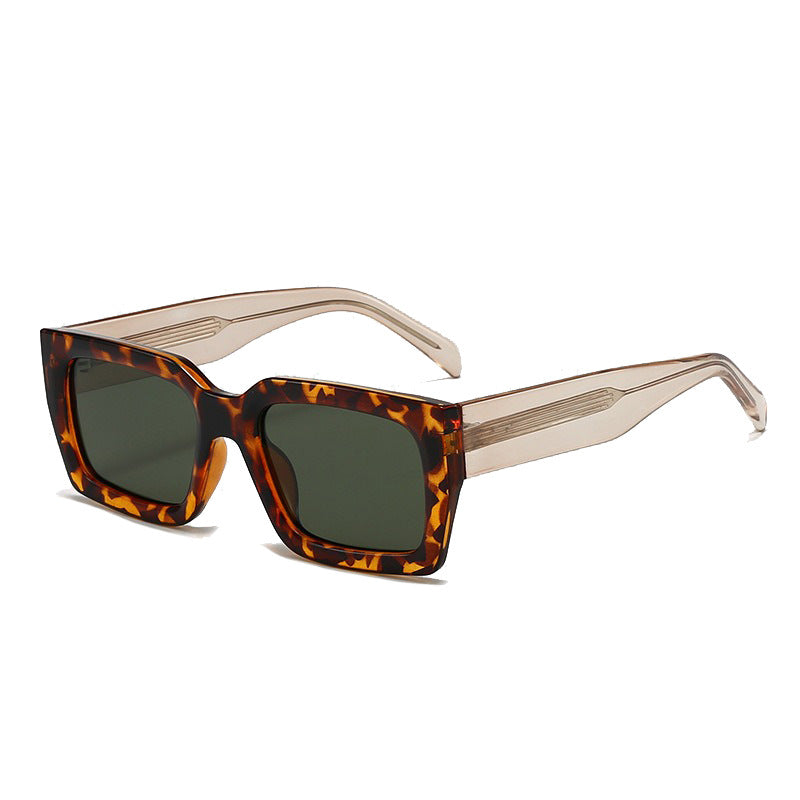 Square Frame Simple European and American Sunglasses Modern Trendy Large Frame Propionic Acid Insert Sunglasses for Women Cross-Border New Style Anti-Uv