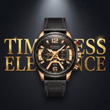 Men’s Waterproof Watch – Curren 8329 Multi-Function Quartz Watch with Calendar, Large Dial & Six-Pin Design