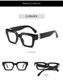 Marble Pattern Square Sunglasses with Blue Light Protection | Oversized Unisex Frame
