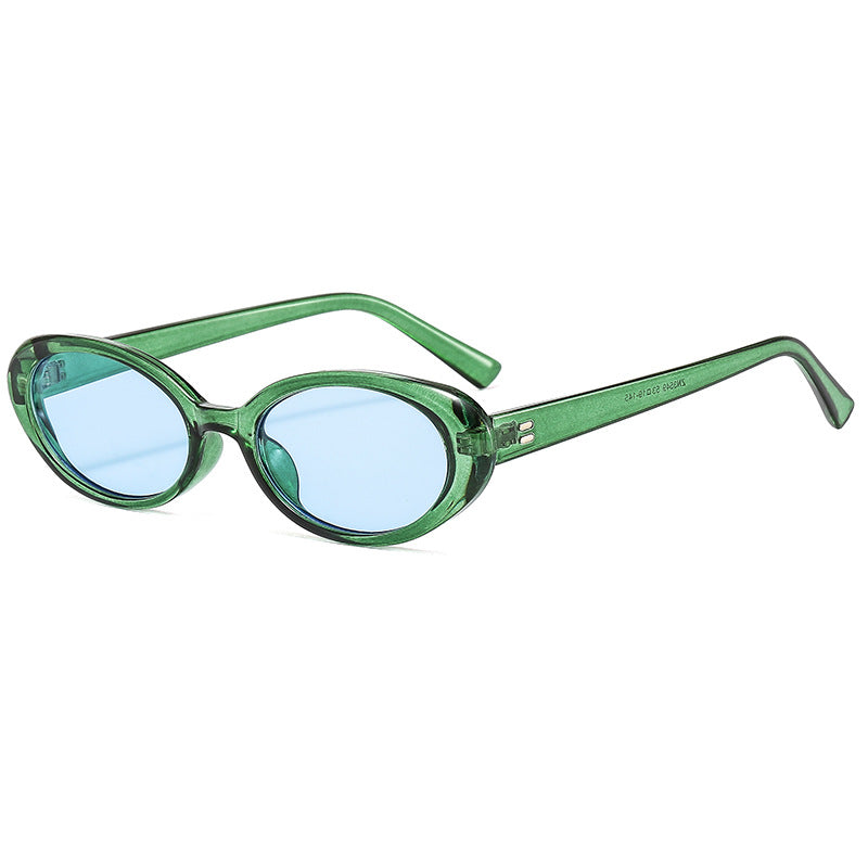 2026 New Style Small Oval Sunglasses, Fashionable and Unique, Popular among Internet Celebrities, Small Frame Glasses, Street Style Gradient Sunglasses