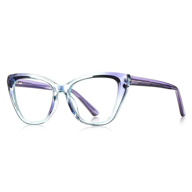 New anti-blue light plain glasses 2148 personality progressive color cat glasses frame Brazil North America foreign trade plain glasses for women
