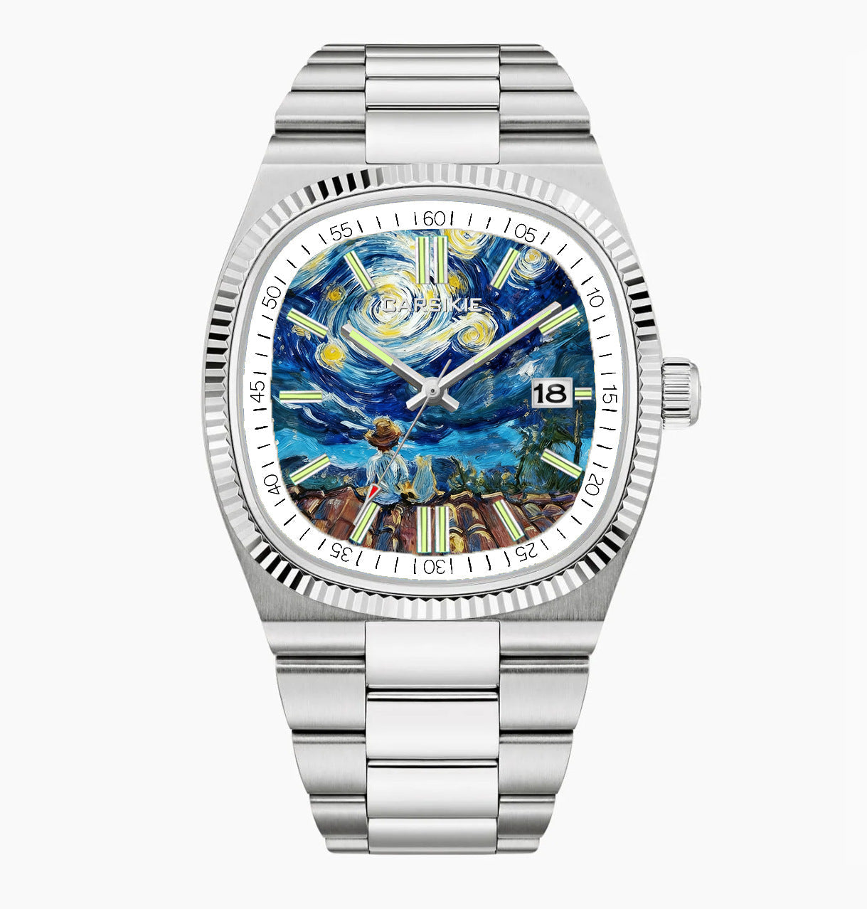 Carsikie Men's Watch New Square Large Dial Cartoon Comic Watch Sports Waterproof Cross-Border Quartz Watch