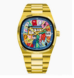 Carsikie Men's Watch New Square Large Dial Cartoon Comic Watch Sports Waterproof Cross-Border Quartz Watch