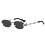 Trendy Old Money Style Square Narrow Frame Sunglasses for Women, High-End Metal Small Frame, Small Face Y2K Sunglasses, Uv Protection