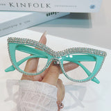 Elegant Cat Eye Reading Glasses with Rhinestone Embellishments
