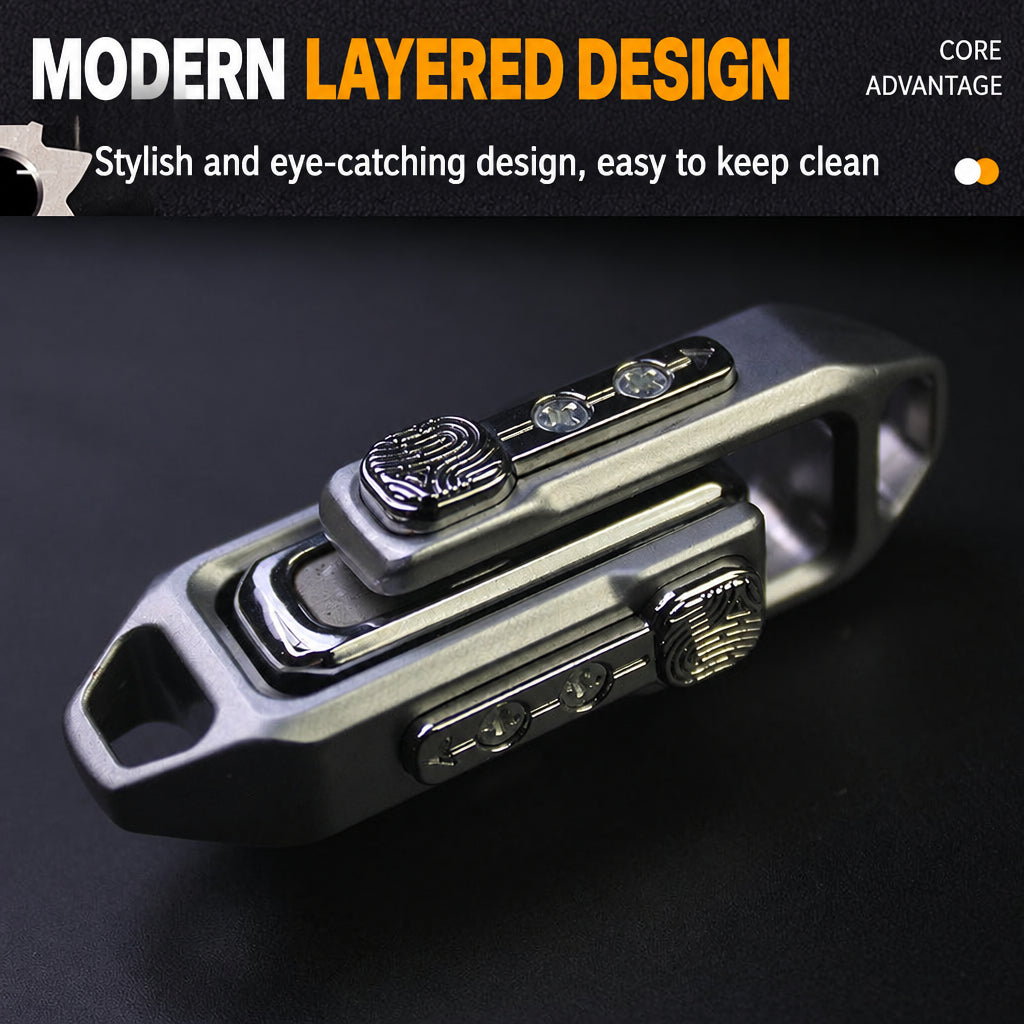 Cross-Border Push Egg Pop Coin Edc Metal Stress Relief Toy Fingertip Spinner Push Card Black Technology Pendant