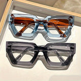 New Cross-Border Y2K Millennium Fashion Thick Square Frame Glasses for Men, European and American Ins Trend, Daily Anti-Blue Light Non-Prescription Glasses for Women
