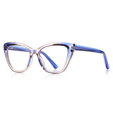 New anti-blue light plain glasses 2148 personality progressive color cat glasses frame Brazil North America foreign trade plain glasses for women