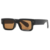 2026 European and American Thick-Framed Men's Sunglasses Trendy Square Frame Export Glasses with Personalized Rivet Decoration Cross-Border Sunglasses