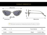Cat-Eye Rhinestone Sunglasses – UV400 Metal Geometric Street Style Shades for Women