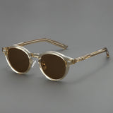 2025 New Light Tea Frame Glasses Men's Trendy Sunglasses Women's Personalized Advanced Sunglasses with Power-adjustable Myopia Glasses