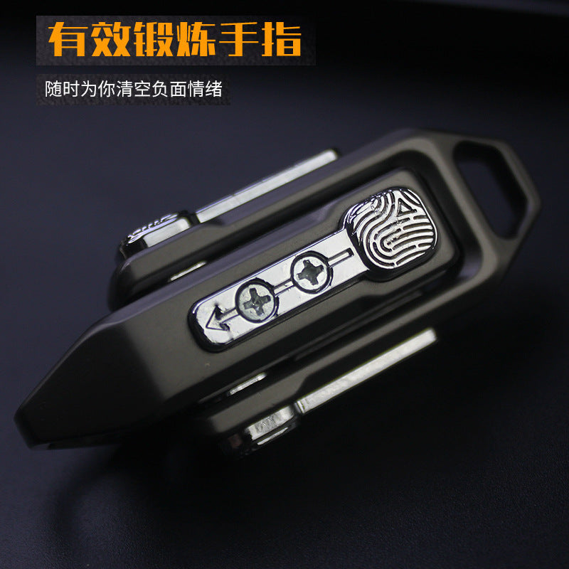 Cross-Border Push Egg Pop Coin Edc Metal Stress Relief Toy Fingertip Spinner Push Card Black Technology Pendant