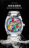 Men’s Square Dial Cartoon Sports Quartz Watch – Waterproof Large Display Wrist Watch for Casual & Everyday Wear