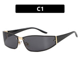 Y2K Frameless Rivet Sunglasses 2026 New Tech-Inspired Street Style Runway Sunglasses Fashionable European and American Shades
