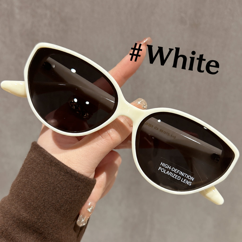 Brown Cat-Eye Sunglasses for Women, Slimming Effect, 2026 New Model, High-End, Uv Protection, Retro Driving Polarized Sunglasses