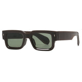 2026 European and American Thick-Framed Men's Sunglasses Trendy Square Frame Export Glasses with Personalized Rivet Decoration Cross-Border Sunglasses