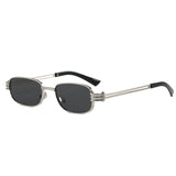 Trendy Old Money Style Square Narrow Frame Sunglasses for Women, High-End Metal Small Frame, Small Face Y2K Sunglasses, Uv Protection