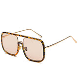 Retro Rectangular Metal Frame Sunglasses