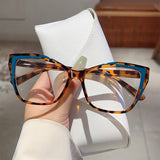 Polygon Cat-Eye Anti-Blue Light Glasses for Women – Full Frame Flat Lens