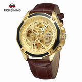 Forsining automatic mechanical watch steel band hollow luminous men's watch fashion mechanical wrist watch wholesale