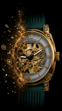 Men's Retro Square Hollow Automatic Mechanical Watch