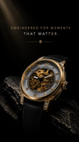 Men's Retro Square Hollow Automatic Mechanical Watch