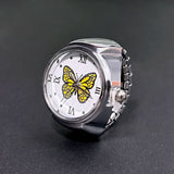 BOZHI Unisex Quartz Butterfly Pattern Ring Watch – Stainless Steel Finger Watch