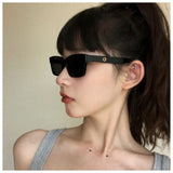 Jennie Same Style Glasses Sunglasses Sunglasses Concave Style Korean Style Internet Popular European and American Style Retro Women's Fashionable Glasses