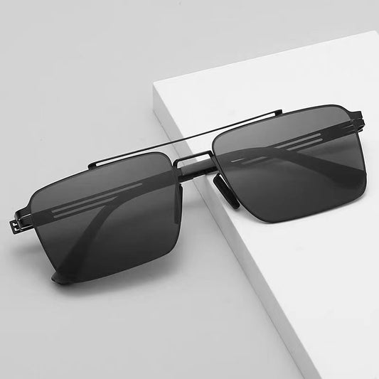 2025 New Nylon Polarized Sunglasses Trendy Screwless Driving Fashion Casual Douyin Popular Style Plaid and Light Men