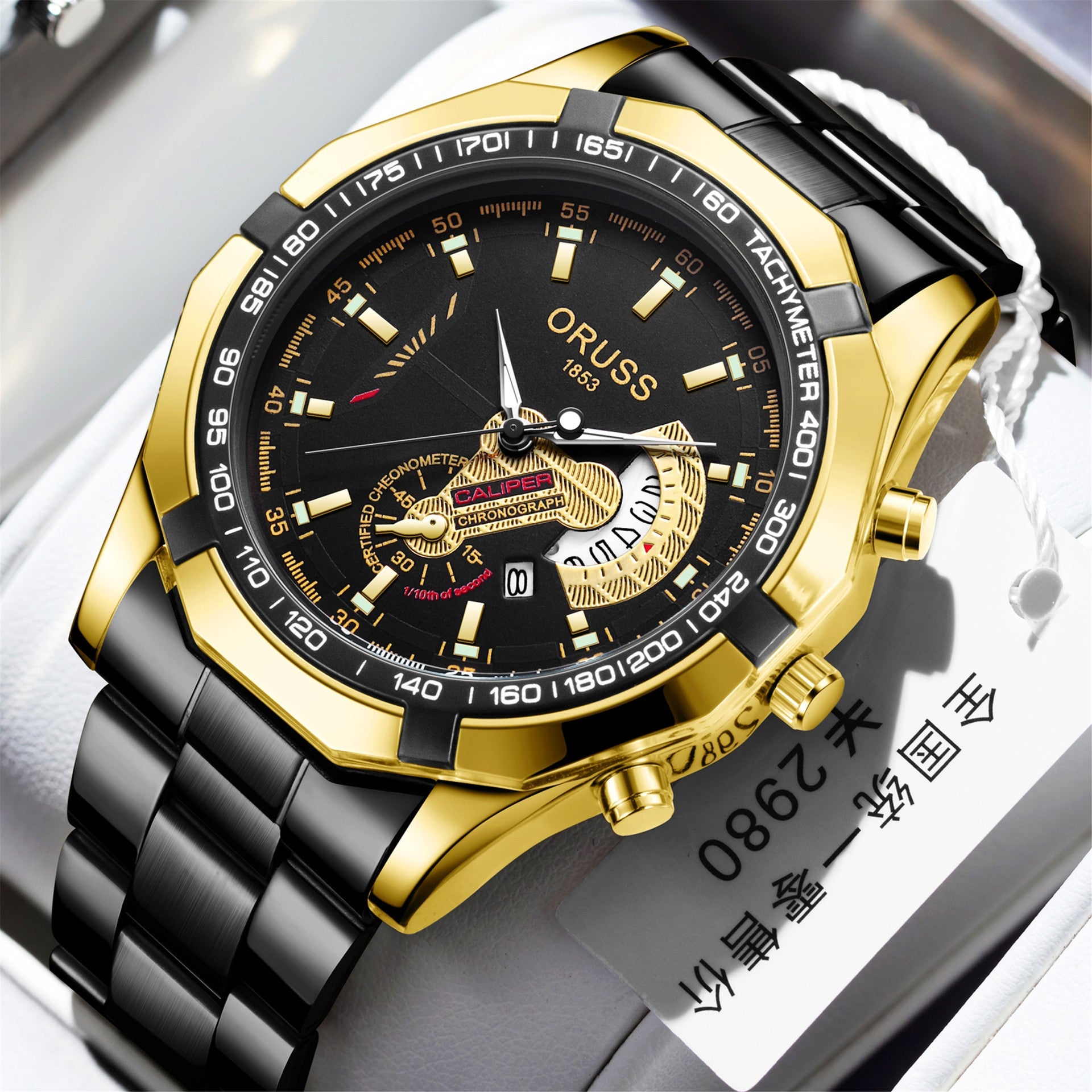genuine goods Automatic Watch 2022 New Luminous Waterproof Calendar Business Men's Watch Large Dial Hollow Watch