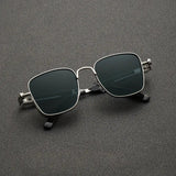 2026 Manufacturer's New European and American Fashion Square Frame Retro Steampunk Metal Sunglasses Anti-Uv Men's Sunglasses