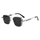 2026 Manufacturer's New European and American Fashion Square Frame Retro Steampunk Metal Sunglasses Anti-Uv Men's Sunglasses