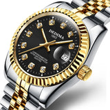 Fashion Couple Steel Band Watch Explosive Waterproof High-end Gold Watch Brand Men's Women's Student Calendar Room Gold Watch