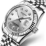 Fashion Couple Steel Band Watch Explosive Waterproof High-end Gold Watch Brand Men's Women's Student Calendar Room Gold Watch