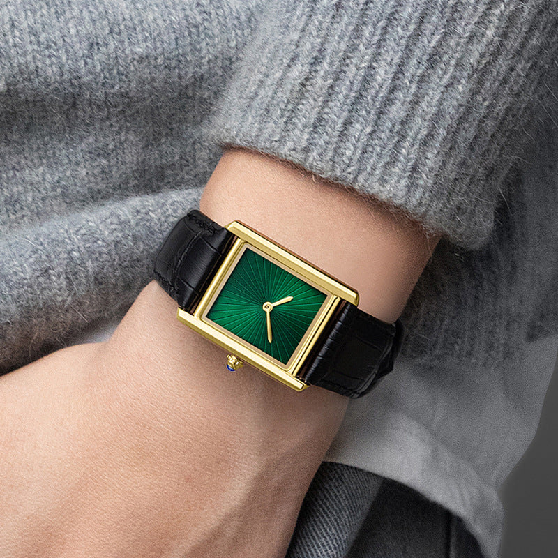 Foreign Trade New Product Men's Casual Watch Classic Simple Square Two-Pin Quartz Watch Belt Waterproof Men's Watch Wholesale