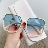 Rice Nail Square Sunglasses Women's Sunglasses Gradient 2022 New Style Glasses Women's Trend UV Protection