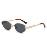 2026 New Model Qianjin Mirror Sunglasses with the Same Metal Oval Frame as Zhou Ye, Vintage Style Sunglasses for Women, Old Money Style Sunglasses