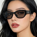 2026 European and American New Cross-Border Sunglasses Tr90 Cat-Eye Small Frame Polarized Glasses Unisex with Rhinestone Decoration Sunglasses