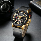Curren 8329 Trendyy Men's Waterproof Watch Multi-Function Calendar Large Dial Six-Pin Quartz Watch