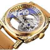 New Forsining European and American Style Men's Fashion Retro Carved Hollow Automatic Mechanical Watch