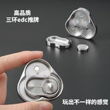 Triangular Rotating Card Pusher Edc Three-Ring Snap Coin Snap Card Hand-Push Sound Coin Stress-Relief Handheld Toy Ppb