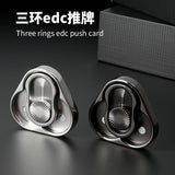 Triangular Rotating Card Pusher Edc Three-Ring Snap Coin Snap Card Hand-Push Sound Coin Stress-Relief Handheld Toy Ppb